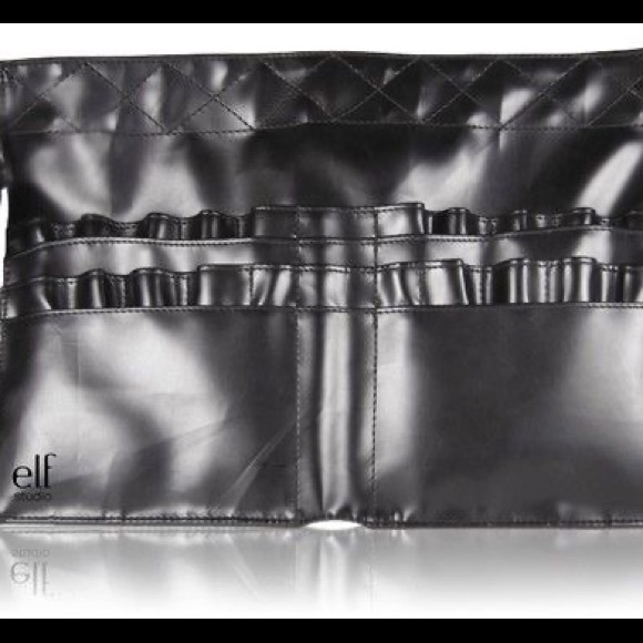 NWT e.l.f. Studio Makeup Artist Black Faux Leather Brush Belt Tool Holder Bag - Picture 2 of 2